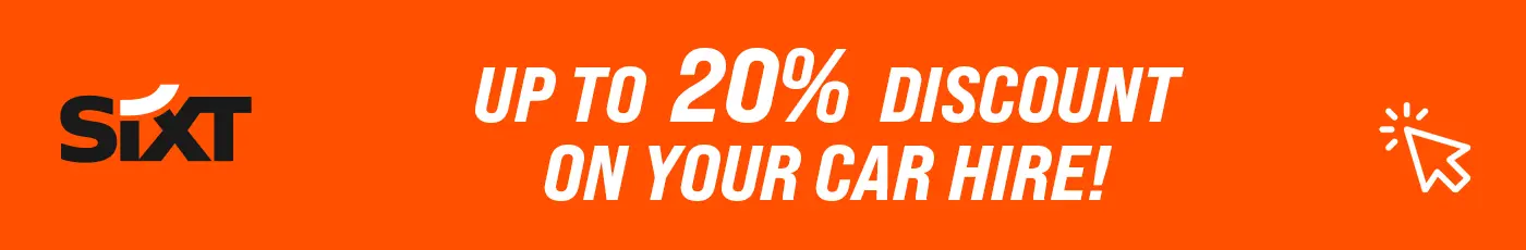 Up to 20% discount on your car hire