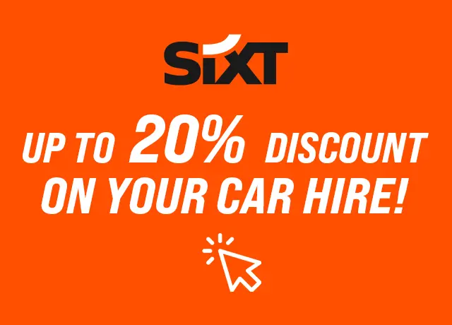 UP TO  20%  DISCOUNTON YOUR CAR HIRE!
