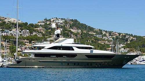 luxury yacht in a harbour on Mallorca