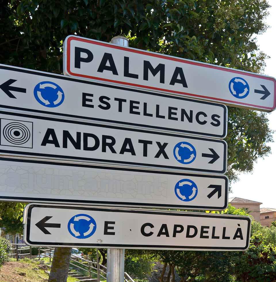 Andratx street sign