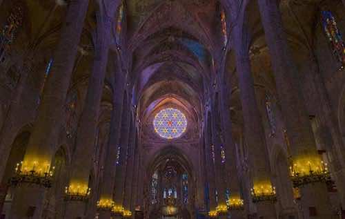 Rosette window in the Cathedral of La Seu