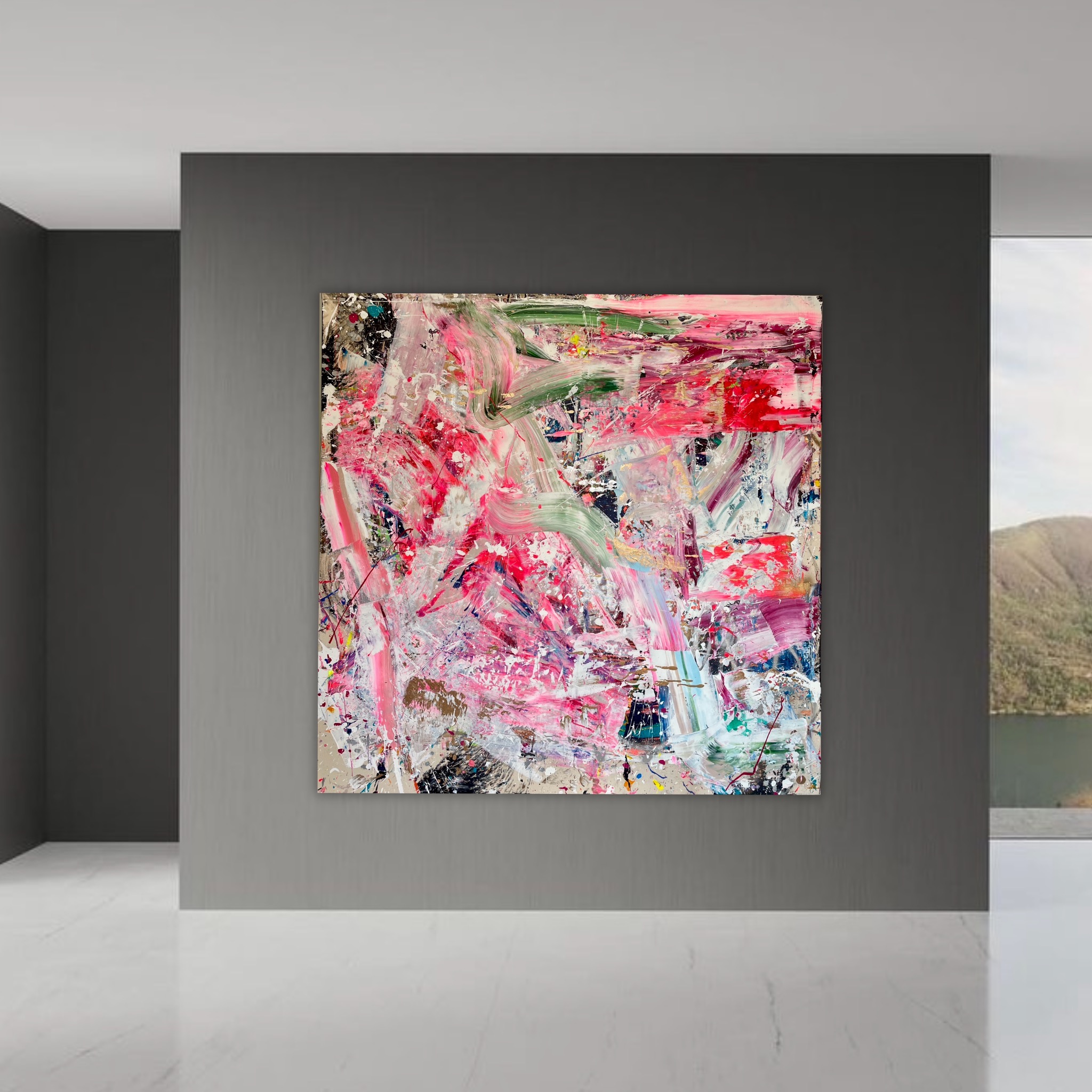 Großformatiges Original Kunstwerk 150x150 | Golden Juicy Summer 2