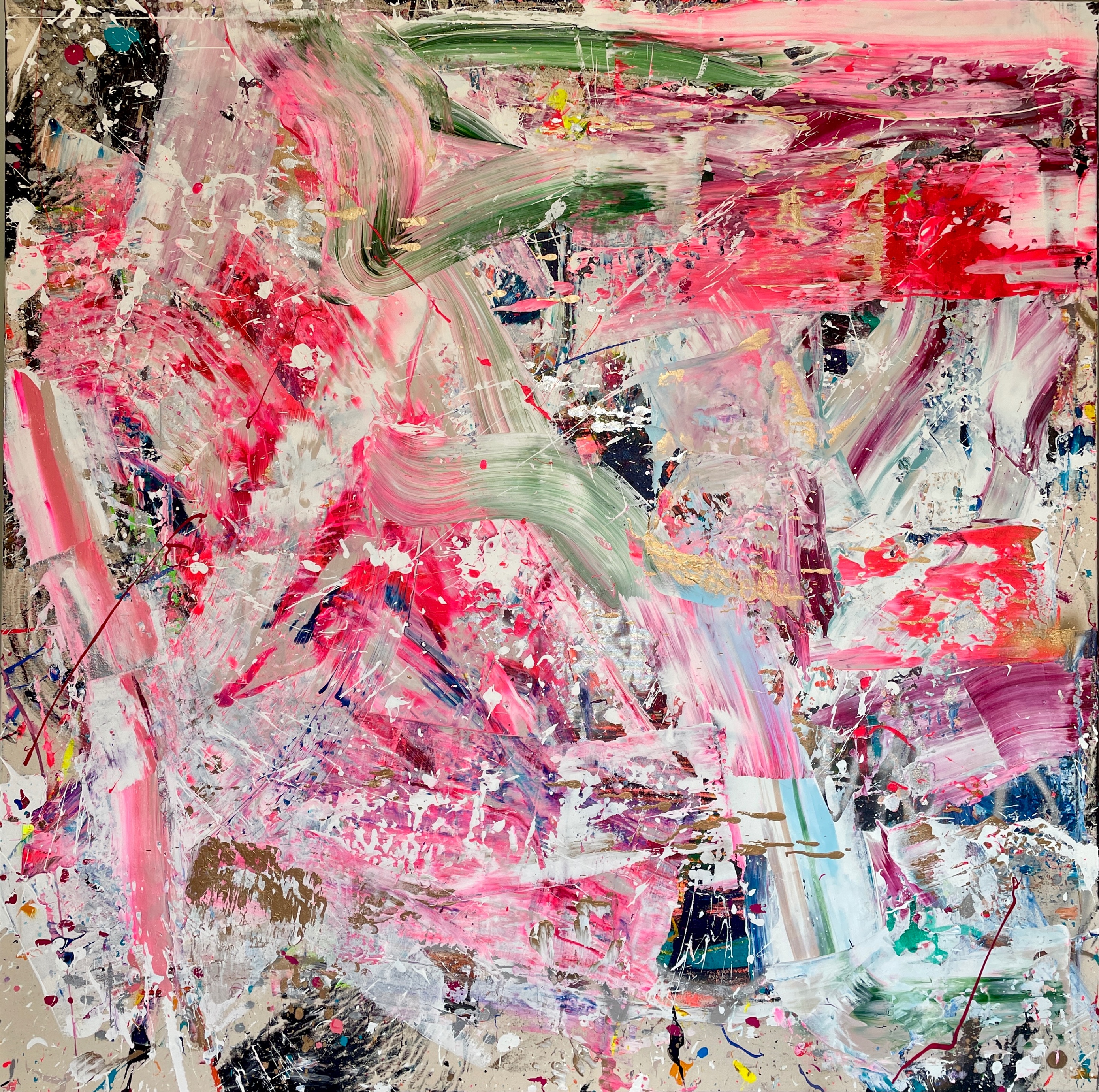 Großformatiges Original Kunstwerk 150x150 | Golden Juicy Summer 8